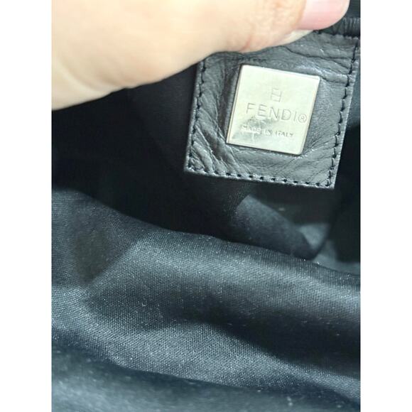 Fendi Mamm Baguette Suede and Leather Shoulder Handbag with FF Logo Buckle - Picture 10 of 12